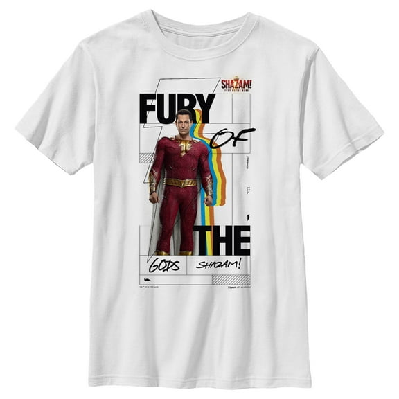 Boy's Shazam! Fury of the Gods Hero Photo  Graphic Tee White X Large