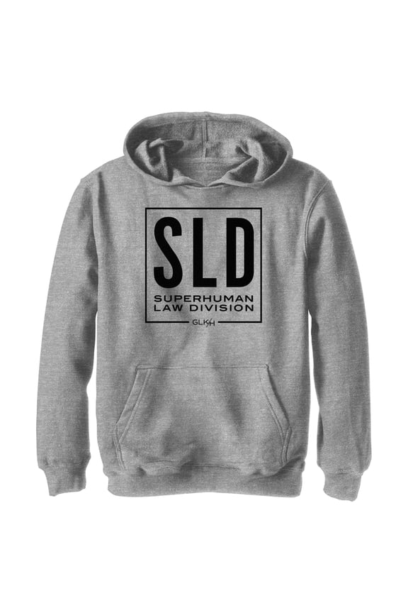 Boy's She-Hulk: Attorney at Law Black SLD Logo Pull Over Hoodie Athletic Heather Medium