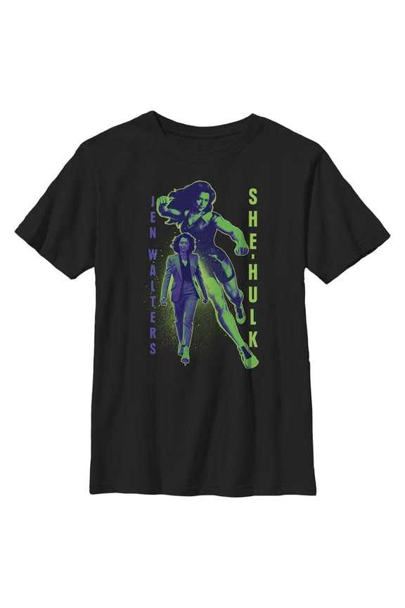 Boy's She-Hulk: Attorney at Law Brains and Muscles  Graphic Tee Black X Large