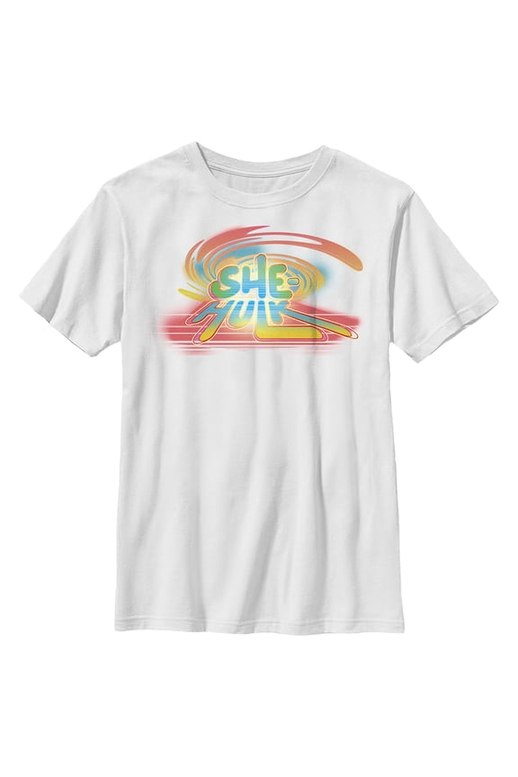 Boy's She-Hulk: Attorney at Law Colorful Logo  Graphic Tee White X Large