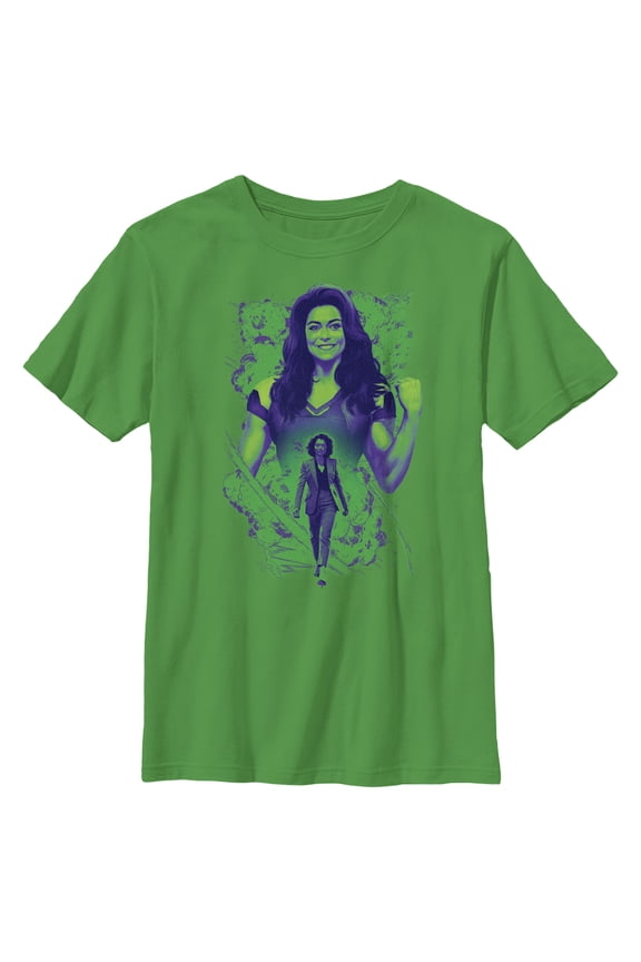 Boy's She-Hulk: Attorney at Law Explosion of Willpower Graphic Tee Kelly Green X Large