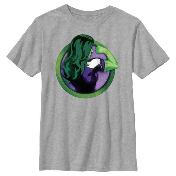 Boy's She-Hulk: Attorney at Law Flex Icon  Graphic Tee Athletic Heather Small