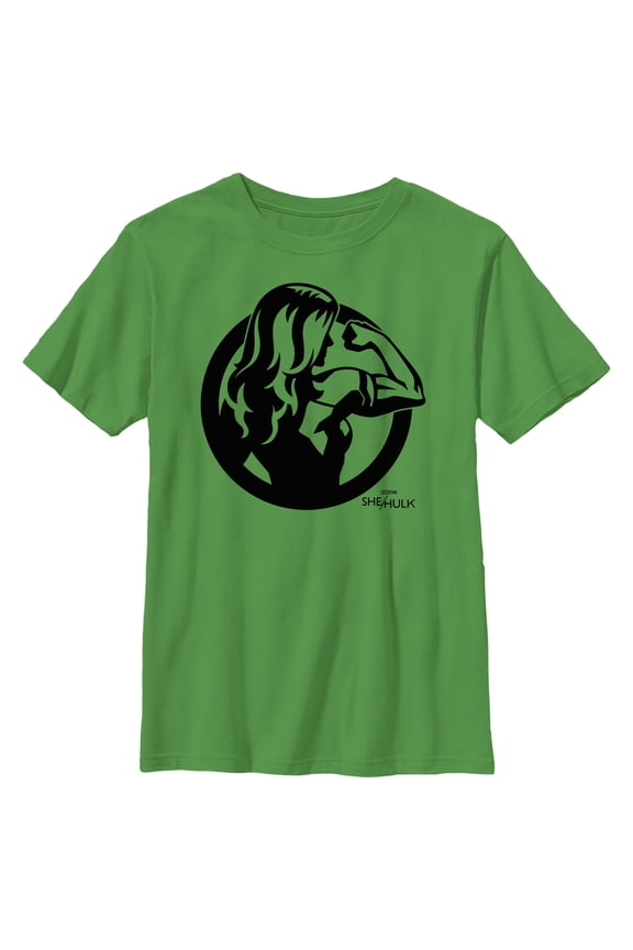 Boy's She-Hulk: Attorney at Law Flex Icon Outline  Graphic Tee Kelly Green Medium