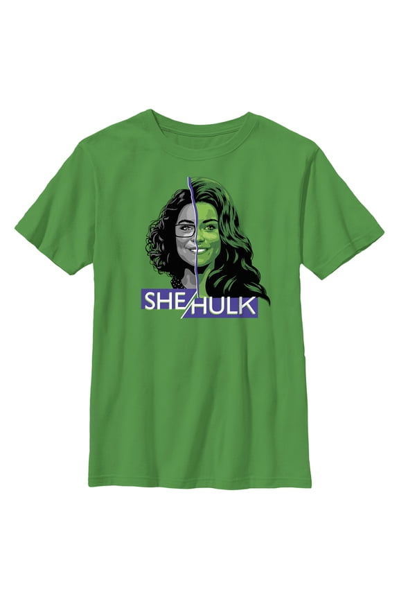 Boy's She-Hulk: Attorney at Law Half Lawyer Half Hero Graphic Tee Kelly Green Large