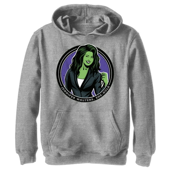 Boy's She-Hulk: Attorney at Law Hero Lawyer Pull Over Hoodie Athletic Heather X Large