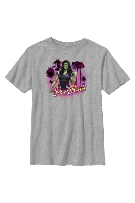 Boy's She-Hulk: Attorney at Law Hero Pose  Graphic Tee Athletic Heather Medium