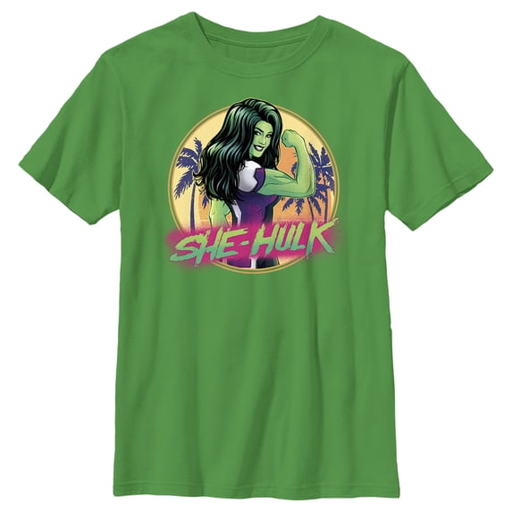 Boy's She-Hulk: Attorney at Law Hero at the Beach Graphic Tee Kelly Green Large
