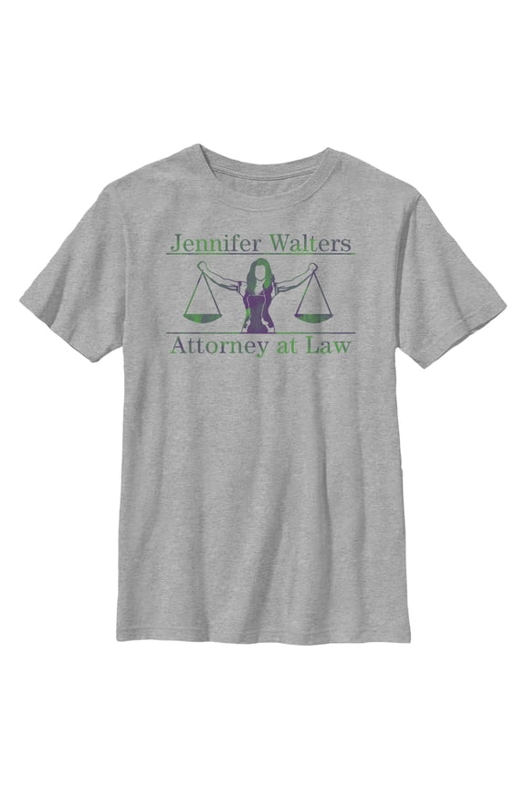Boy's She-Hulk: Attorney at Law Muscle Lawyer  Graphic Tee Athletic Heather Large