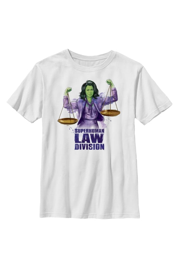Boy's She-Hulk: Attorney at Law SLD Super Strong Lawyer Graphic Tee White Large