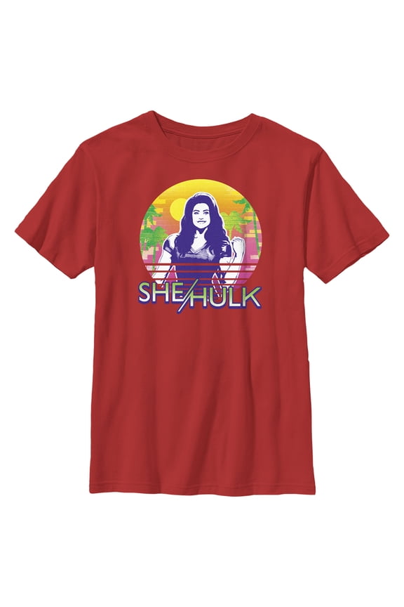 Boy's She-Hulk: Attorney at Law Sun & Muscles Graphic Tee Red Large