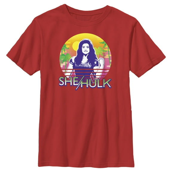 Boy's She-Hulk: Attorney at Law Sun & Muscles  Graphic Tee Red X Small