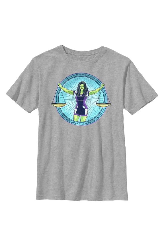 Boy's She-Hulk: Attorney at Law Super Human Law Division  Graphic Tee Athletic Heather Medium