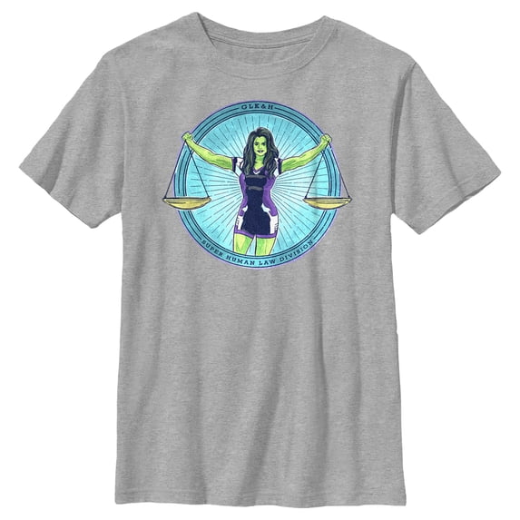 Boy's She-Hulk: Attorney at Law Super Human Law Division Graphic Tee Athletic Heather Small