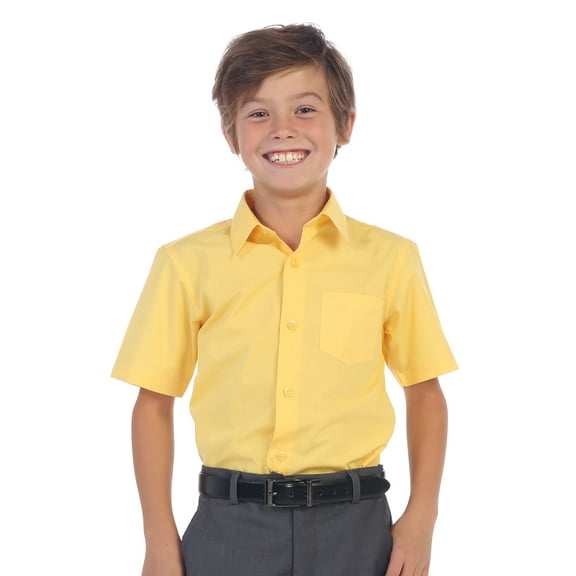 Gioberti Boy's Short Sleeve Solid Dress Shirt