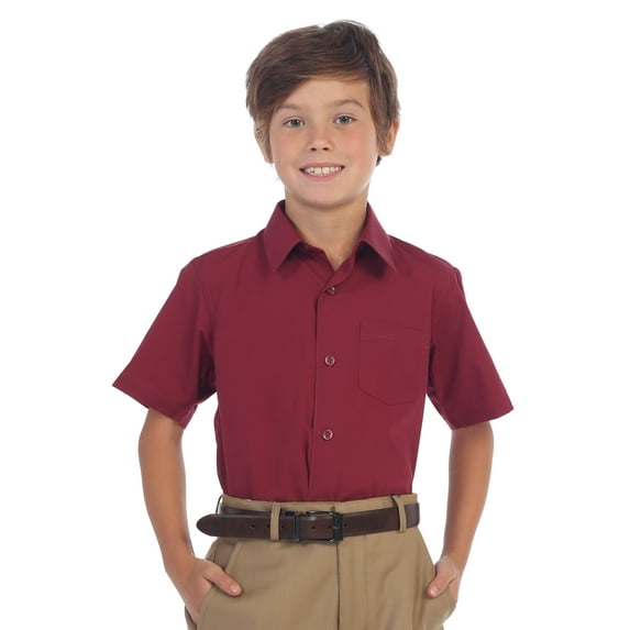 Gioberti Boy's Short Sleeve Solid Dress Shirt