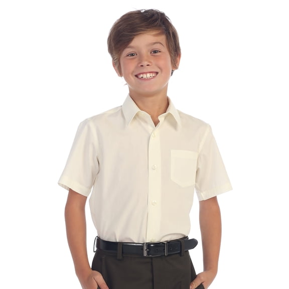 Gioberti Boy's Short Sleeve Solid Dress Shirt