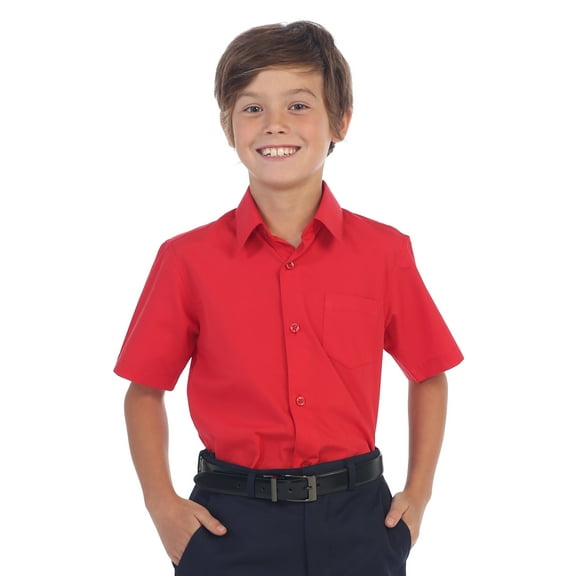Gioberti Boy's Short Sleeve Solid Dress Shirt