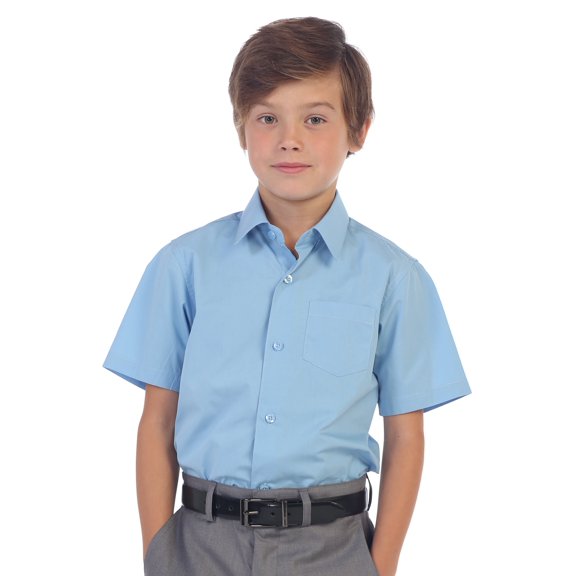 Gioberti Boy's Short Sleeve Solid Dress Shirt