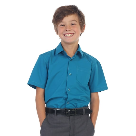 Gioberti Boy's Short Sleeve Solid Dress Shirt
