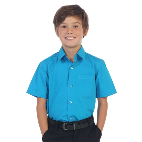 Gioberti Boy's Short Sleeve Solid Dress Shirt