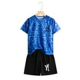 thumbnail image 1 of Boy's Short Sleeved Running Suit Quick Drying Shirt Short Sets Kids Spring Outfits for Boys 9-10 Years, 1 of 3