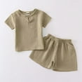 thumbnail image 1 of Boy's Short Sleeved Running Suit Quick Drying Short Sleeve Tops Shorts Baby Summer Clothes 6-12M, 1 of 3