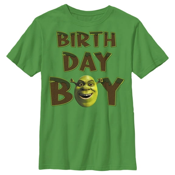 Boy's Shrek Birthday Boy Shrek Graphic Tee Kelly Green Small