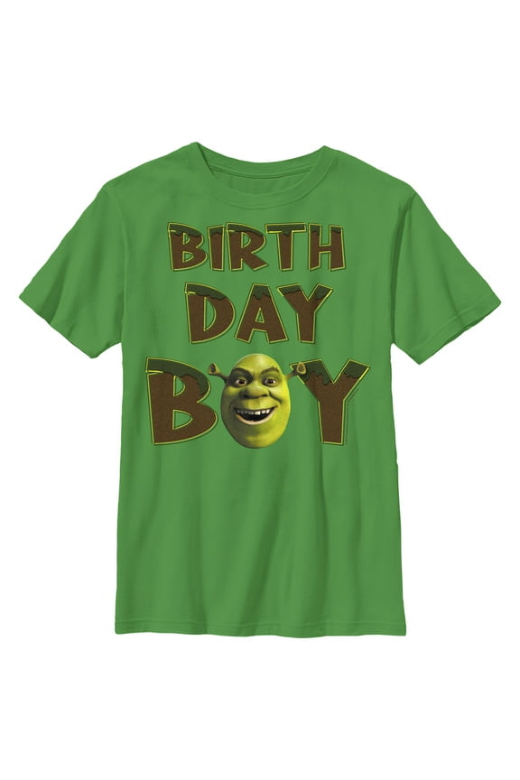 Boy's Shrek Birthday Boy Shrek Graphic Tee Kelly Green X Small