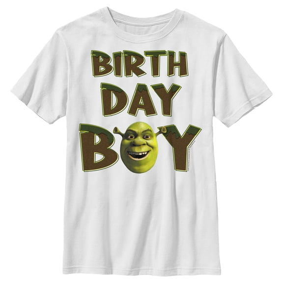 Boy's Shrek Birthday Boy Shrek Graphic Tee White Medium