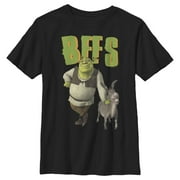 Boys Shrek Donkey and Shrek Best Friends Graphic Tee Black Large