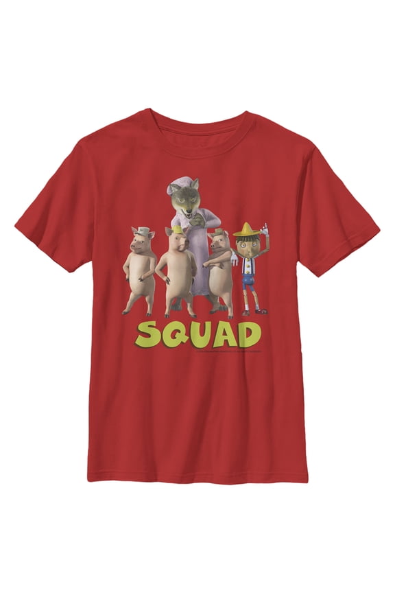 Boy's Shrek Fairytale Squad Group Shot Graphic Tee Red Large