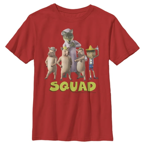 Boy's Shrek Fairytale Squad Group Shot Graphic Tee Red X Large