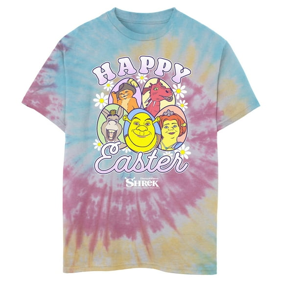 Boy's Shrek Happy Easter Cartoon Portraits Graphic T-Shirt