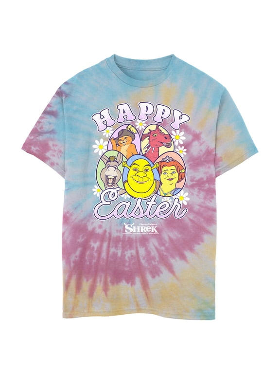 Boy's Shrek Happy Easter Cartoon Portraits Graphic T-Shirt
