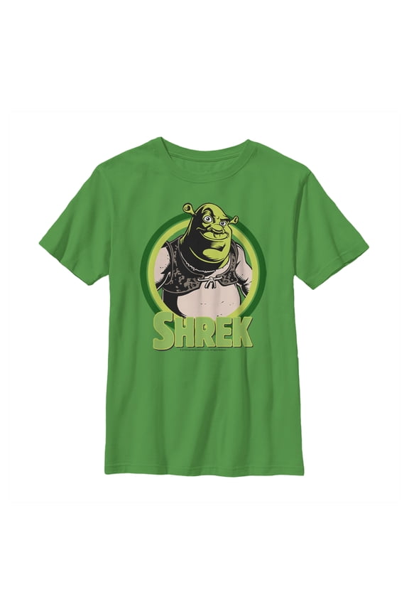 Boy's Shrek Cartoon Retro Circle Graphic Tee