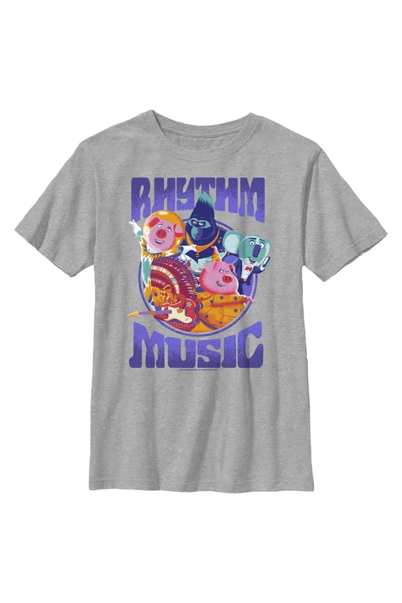Boy's Sing 2 Rhythm Music  Graphic Tee Athletic Heather Large