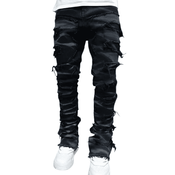 Boy's Skinny Fit Comfy Jeans Ripped Destroyed Distressed Stylish Slim Washed Denim Jeans Pants Black 12
