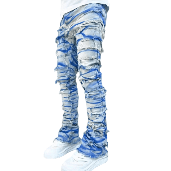 Boy's Skinny Fit Comfy Jeans Ripped Destroyed Distressed Stylish Slim Washed Denim Jeans Pants Blue 14