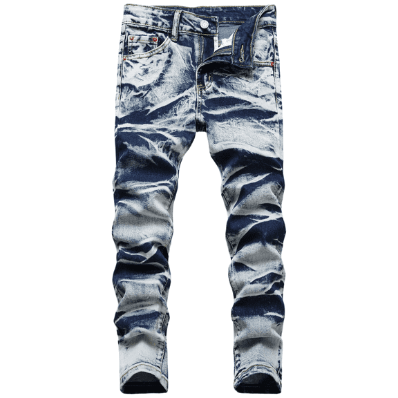 Boy's Skinny Fit Comfy Jeans Stylish Slim Washed Denim Jeans Pants Blue 16