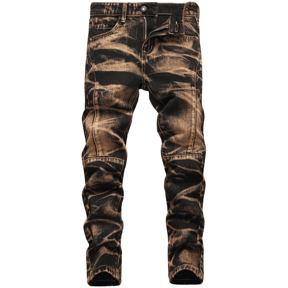 Boy's Skinny Fit Ripped Destroyed Distressed Fashion Denim Jeans Pants Yellow Black 10