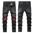 thumbnail image 1 of Boy's Skinny Fit Ripped Destroyed Distressed Fashion Kids Denim Jeans Pants Black 7 Y-8 Y, 1 of 6