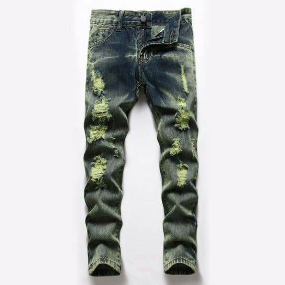 Boy's Skinny Fit Ripped Destroyed Distressed Fashion Kids Stretch Slim Jeans Pants