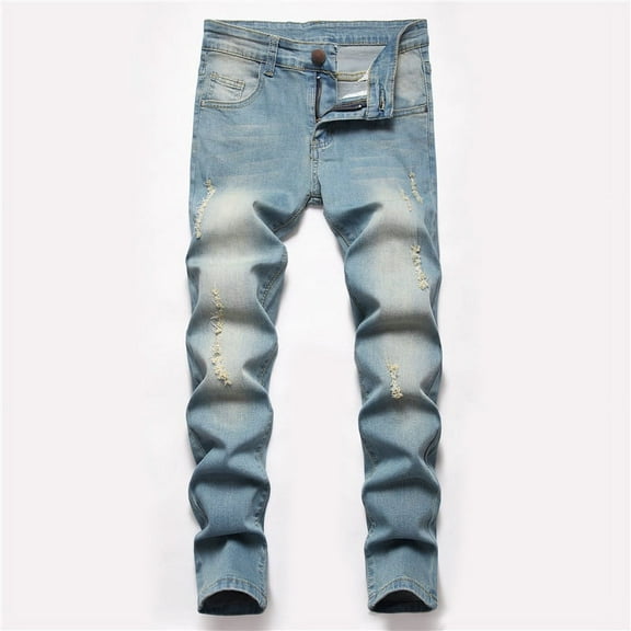 Boy's Skinny Fit Ripped Destroyed Distressed Fashion Kids Stretch Slim Jeans Pants