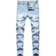 thumbnail image 1 of Boy's Skinny Fit Ripped Destroyed Distressed Fashion Kids Stretch Slim Jeans Pants, 1 of 10
