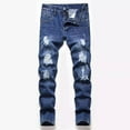 thumbnail image 1 of Boy's Skinny Fit Ripped Destroyed Distressed Fashion Kids Stretch Slim Jeans Pants, 1 of 9
