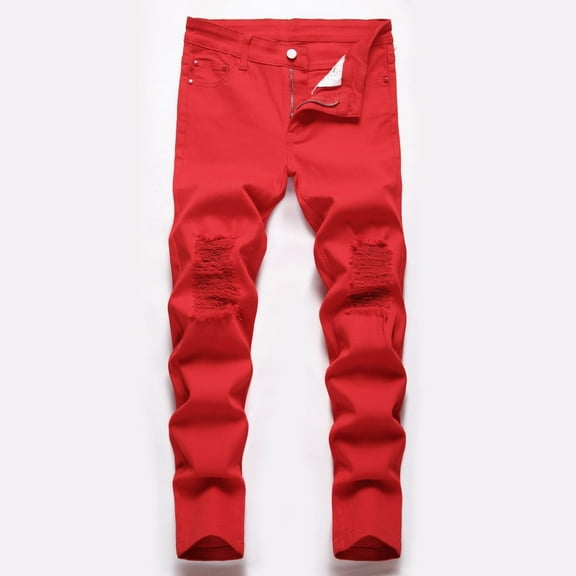 Boy's Skinny Fit Ripped Destroyed Distressed Fashion Kids Stretch Slim Jeans Pants