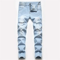Boy's Skinny Fit Ripped Distressed Fashion Kids Denim Jeans Pants 2025 NEW Boys Pants Light Blue 10-13 Years
