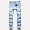 thumbnail image 1 of Boy's Skinny Fit Ripped Distressed Fashion Kids Denim Jeans Pants Trendy Boys Pants Light Blue 3-4 Years, 1 of 9