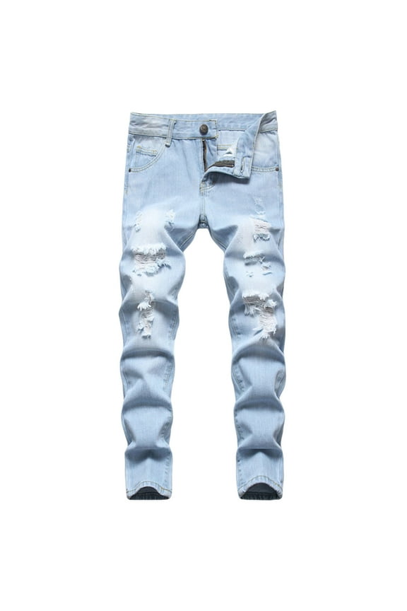 Boy's Skinny Fit Ripped Distressed Fashion Kids Denim Jeans Pants