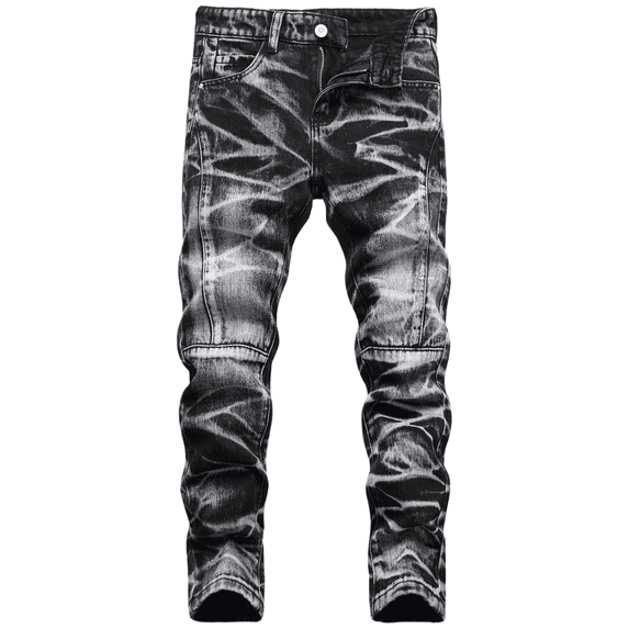 Boy's Skinny Jeans Slim Fit Ripped Destroyed Distressed Fashion Denim Jean Pants Black 14